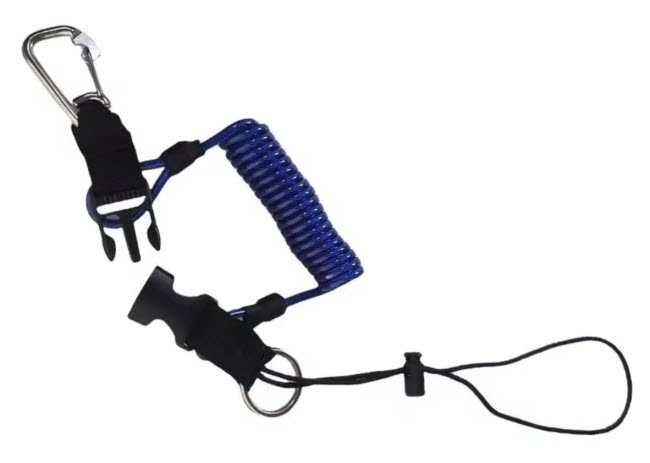 Inox spiral cable with carabiner