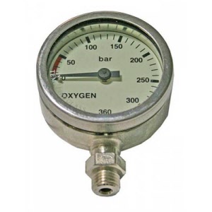 Oxygen Nitrox Pressure Gauge 300bar O2 approved