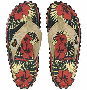 Gumbies Denim Hibiskus Australia Flip Flop Chaussures de plage