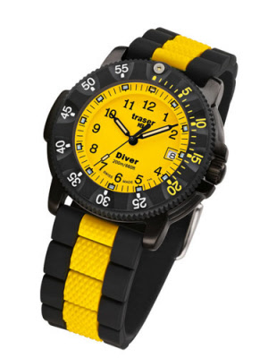 Traser H3 Watches Lady Diver Rubber yellow black